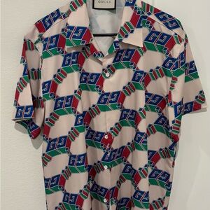 Gucci Multicolor Geometric Pattern Shirt